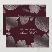 シルバーリーフ・フォール ウェディング フラワーガール 招待状 (正面/裏面)