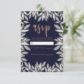 シルバーリーフ ボタニカル グラム ブルー ピンク 返信 RSVP (スタンド正面)