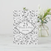 シルバーリーフ 25周年結婚記念日 招待状 (スタンド正面)
