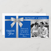 シルバーリ王室のボン結婚ブルー サンキューカード (正面/裏面)