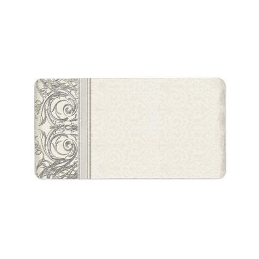 シルバールスワールハートエレガントウェディングアドレス ラベル (正面)