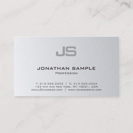 シルバールッエレガントクお洒落デザインプロフェッショナル 名刺 (裏面)