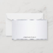 シルバールッエレガントクパーソナライズされたカスタムテンプレート ノートカード (正面)