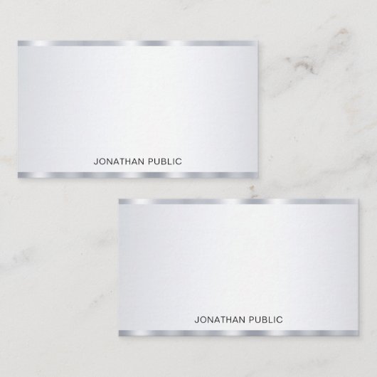 シルバールッエレガントクパーソナライズされたカスタムテンプレート ノートカード (正面/裏面)