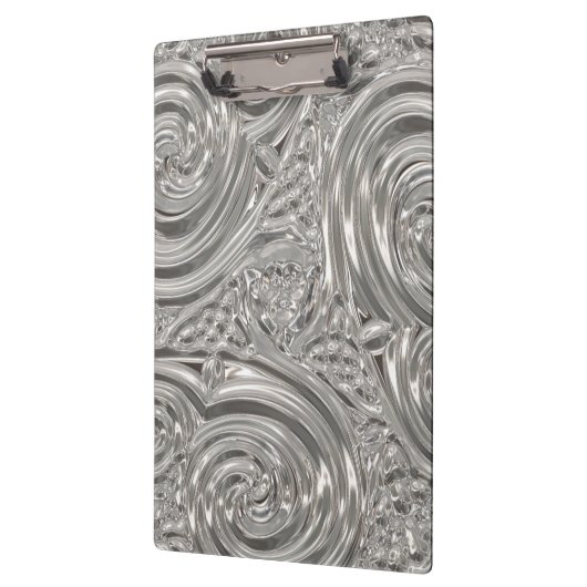 シルバールッエレガントクビクトリアンアールヌーボーグレー クリップボード (左)