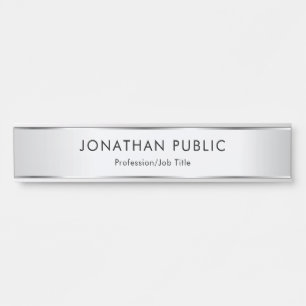 シルバールッエレガントクモダンテンプレート サインプレート