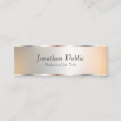 シルバールックエレガントテンプレートモダンタイポグラフィ スキニー名刺 (正面)