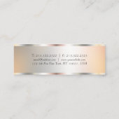 シルバールックエレガントテンプレートモダンタイポグラフィ スキニー名刺 (裏面)