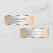 シルバールックエレガントテンプレートモダンタイポグラフィ スキニー名刺 (正面/裏面)