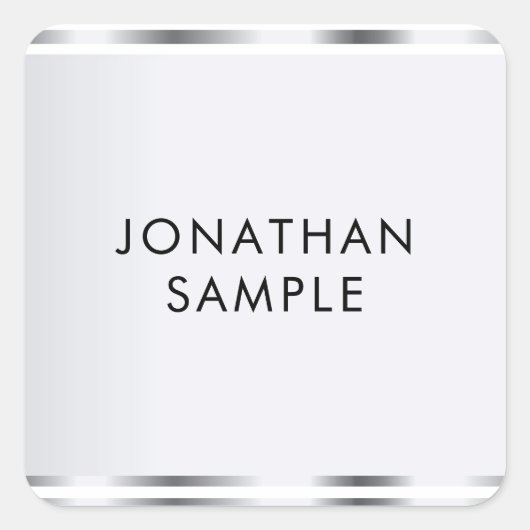 シルバールックグラマーエレガントモダンテンプレート スクエアシール (正面)