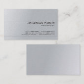 シルバールックグレイエレガントミニマルデザインラグジュアリー 名刺 (正面/裏面)