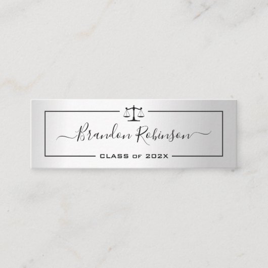 シルバールックスはかりで測ジャスティスロースクール卒業 スキニー名刺 (正面)