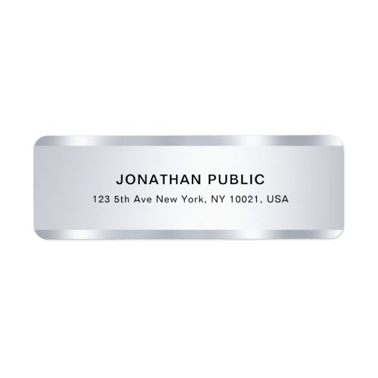 シルバールックテンプレートモダングラマー差出人住所 ラベル (正面)