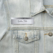 シルバールックテンプレートモダン手書きスクリプト 名札 (インサイチュ)