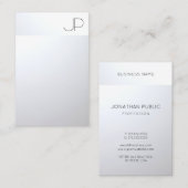 シルバールックプロフェッショナルモダンエレガントテンプレート 名刺 (正面/裏面)