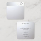 シルバールックモダンエレガントプロフェッショナルテンプレート スクエア名刺 (正面/裏面)