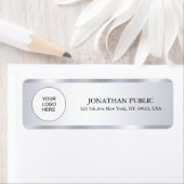 シルバールックモダンテンプレートロゴのアップロード ラベル (インサイチュ)