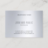 シルバールックモダンミニマエレガントリストテンプレートトップ 名刺 (裏面)