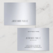 シルバールックモダンミニマエレガントリストテンプレートトップ 名刺 (正面/裏面)