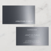 シルバールックライトモダンプロフェッショナルグラムプレーン 名刺 (正面/裏面)