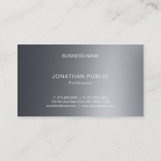 シルバールックライトモダンプロフェッショナルグラムプレーン 名刺 (裏面)