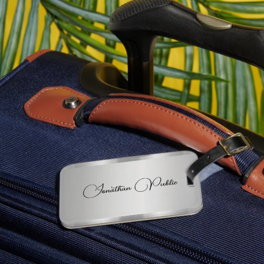 シルバールック書道スクリプト名テンプレート ラゲッジタグ (正面インサイチュ3)