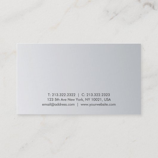 シルバールック洗練されたお洒落デザイントレンディー 名刺 (裏面)