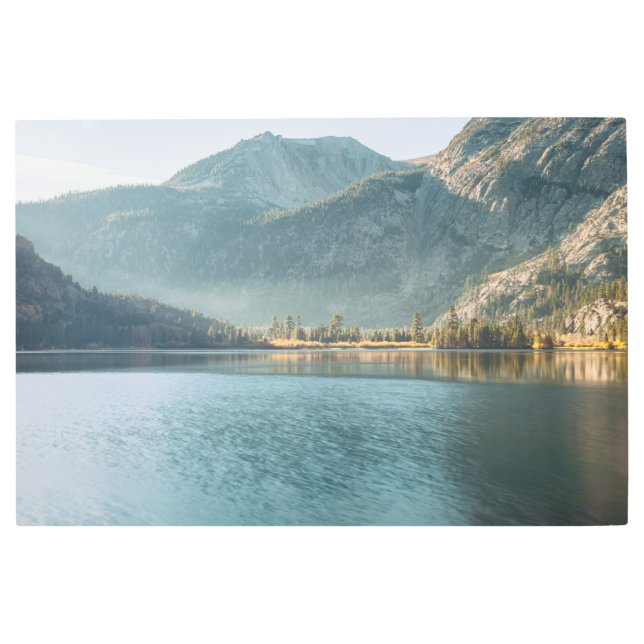 シルバーレイクでの朝 メタルプリント (正面)