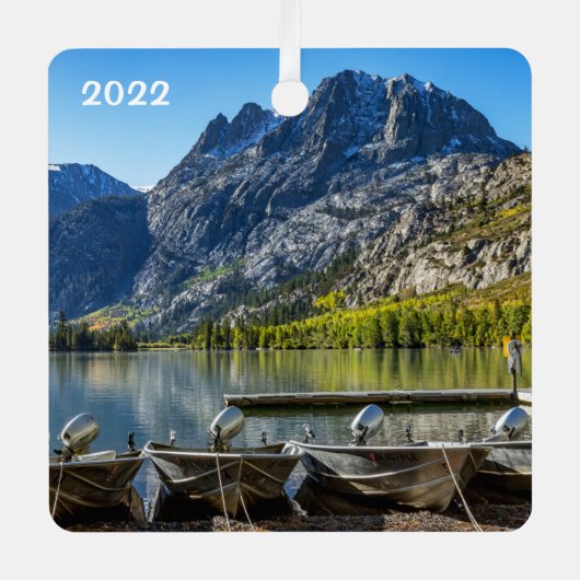 シルバーレイク、カリフォルニア、スクエア メタルオーナメント (正面)