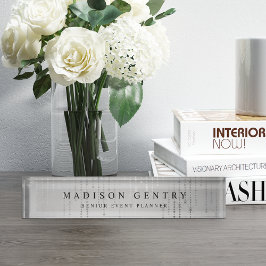 シルバーレインストリングラパーソナライズされたイト デスクネームプレート