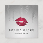 シルバーレインメイクアップアーティストリップ スクエア名刺 (正面)