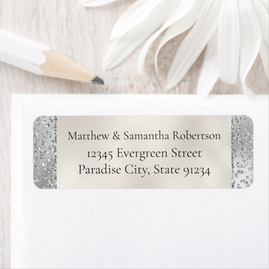 シルバーレオパードプリントラックスグリッター ラベル (インサイチュ)