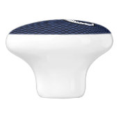 シルバーレオ記号オンネイビーブルーカーボンファイバープリント セラミックノブ (側面)