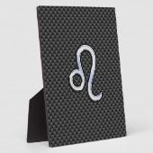 シルバーレオ〔占星術の〕十二宮図シンボルの炭素繊維プリント フォトプラーク (側面)