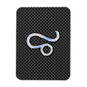 シルバーレオ〔占星術の〕十二宮図シンボルの炭素繊維プリント マグネット (縦)