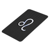 シルバーレオ〔占星術の〕十二宮図シンボルの炭素繊維プリント マグネット (左側)