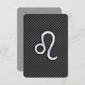 シルバーレオ〔占星術の〕十二宮図シンボルオンカーボンファイバプリント (正面/裏面)