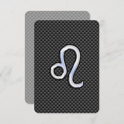 シルバーレオ〔占星術の〕十二宮図シンボルオンカーボンファイバプリント (正面/裏面)