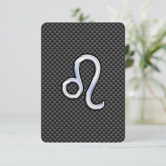 シルバーレオ〔占星術の〕十二宮図シンボルオンカーボンファイバプリント (スタンド正面)