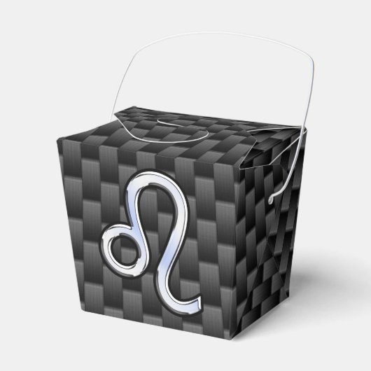 シルバーレオ〔占星術の〕十二宮図シンボル木炭カーボンファイバー フェイバーボックス (正面サイド)