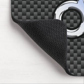 シルバーレオ〔占星術の〕十二宮図シンボル木炭カーボンファイバー マウスパッド (コーナー)