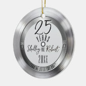 シルバーレコード25結婚周年記念写真 セラミックオーナメント (左)
