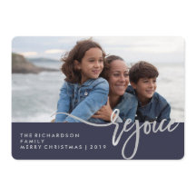 シルバーレジョイス |写真モダン付き青タイポグラフィ