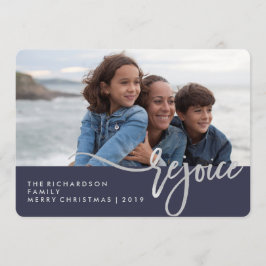 シルバーレジョイス |写真モダン付き青タイポグラフィ