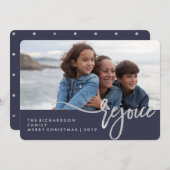 シルバーレジョイス |写真モダン付き青タイポグラフィ (正面/裏面)