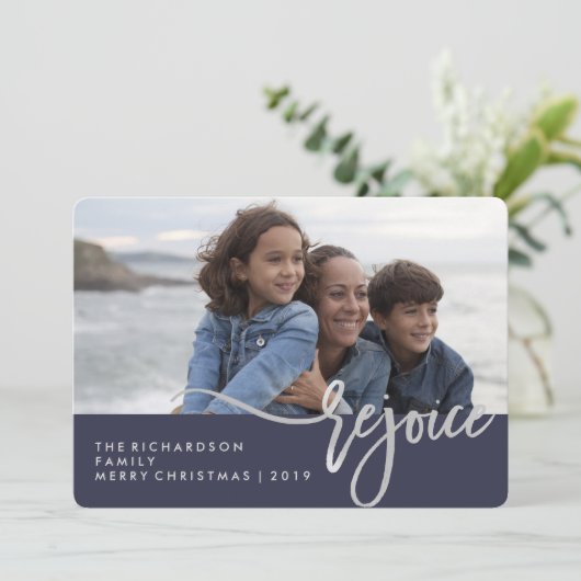 シルバーレジョイス |写真モダン付き青タイポグラフィ (スタンド正面)