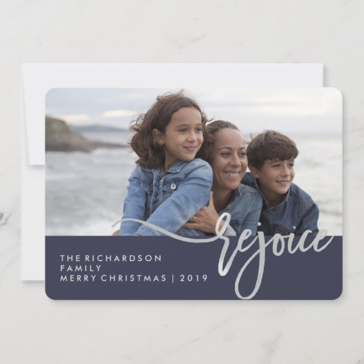 シルバーレジョイス |写真モダン付き青タイポグラフィ (正面)