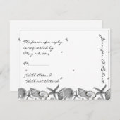 シルバーレスポンスカードのグラマラスなビーチ 出欠カード (正面/裏面)