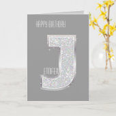 シルバーレターJ カード (黄色い花)