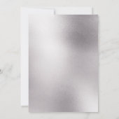 シルバーレッドのローズポッピーフラワーワきらめくインチック 招待状 (裏面)